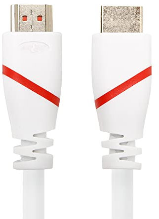 JuicEBitz 4K HDMI Cable 10M White, High Speed HDMI 4k 30hz. 1080p|120hz|144hz with Ethernet HDR Graphics HDMI to HDMI Cable. Compatible with Xbox Playstation Gaming PC Laptop Projector Sky