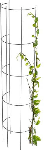 KADAX Ranksäule aus Stahl, Rankgitter, Rankhilfe, Säule, Kletterpflanzen, Rankturm, Kletterhilfe, Gitter, Pflanzehalter, Gitterspalier, Drahtgitter (H: 150 cm)