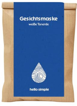 hello simple - Weiße Tonerde/Kaolin - Menge reicht für ca. 20x DIY Gesichtsmaske (Pharma-Qualität aus Deutschland)