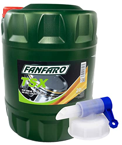 Motoröl Motor Öl FANFARO 10W40 TSX API SN 20 Liter inkl. Auslasshahn
