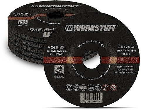 Schruppscheiben │ 10 Stück │ Ø 125 x 6 mm │ für Trenn- oder Winkelschleifer │ Schleifmopteller │Schleifscheiben │ Für Stahl & NE-Metall | by FD-Workstuff