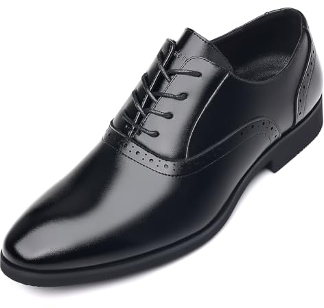 DADAWEN Homme Chaussures de Ville à Lacets Oxfords et Derbies Mariage Brogues Chaussures Noir 43