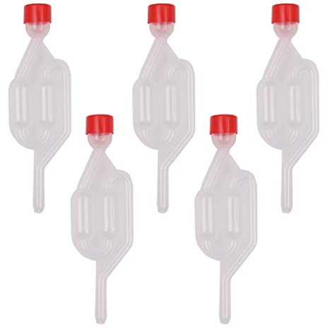 Hsthe Sea Set di 5 accessori per fermentazione per tubi di fermentazione con coperchio in plastica, valvola monouso per la produzione di vino, fermentazione crauti, Kimchi