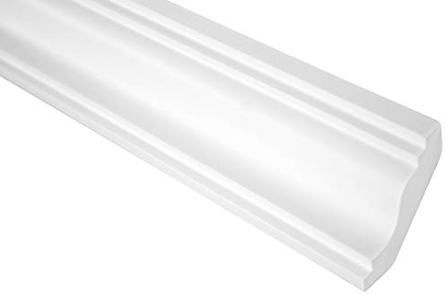 GRAND DECOR Stuckleisten Decke modern, PU Hartschaum & Flexibel - 2m Deckenleisten glatt Eckleisten Polyurethan Kunststoff Stuck (30 Meter P829 weiß)