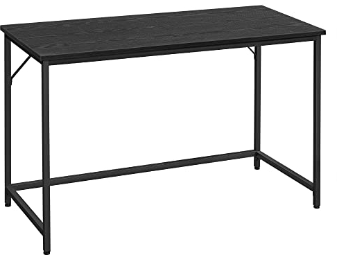 VASAGLE Tisch, Computertisch, Bürotisch, 120 x 60 x 76 cm, für Arbeitszimmer, Schlafzimmer, Wohnzimmer, ebenholzschwarz-tintenschwarz LWD039B56V1