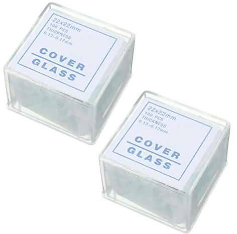 SameeHome 200pcs Transparente Objektträger Deckgläser Deckgläser 22x22mm FÜR Mikroskope