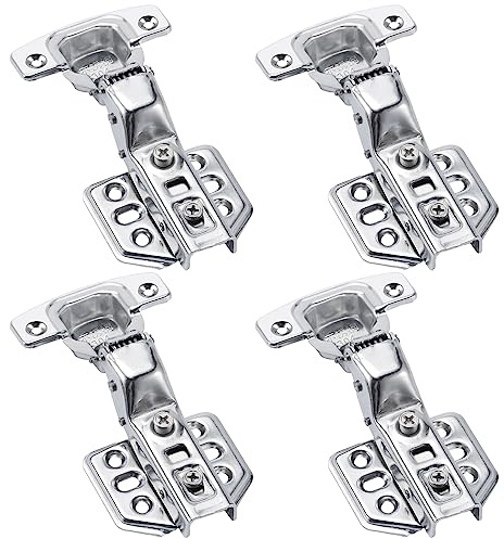 Juego de 4 Bisagras de Cazoleta de 35mm con Amortiguador Soft Close Bisagras de Acero Inoxidable para Puertas Cocina