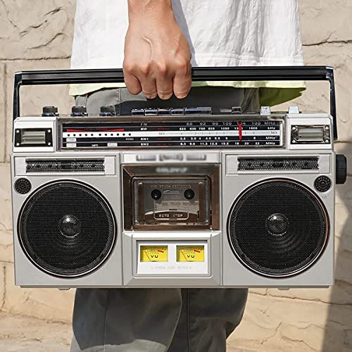 ALSUP Cassette Boombox, Radio Am/FM, Streaming inalámbrico, Ranuras USB/Micro SD, Entrada Auxiliar, Toma de Auriculares, Convierte casetes en USB/SD, Estilo Retro clásico de los 80