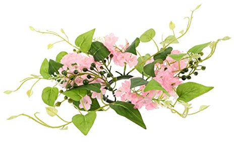DECHOUS Kerzenring Aus Künstlichen Blumen Und Blättern Blumenkranz Für Tischdekoration Geeignet Für Hochzeiten Partys Und Feiertage