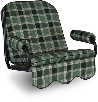Angerer Freizeitmöbel GmbH Hollywoodschaukel Auflage 1-Sitzer - passend für viele 1-Sitzer Hollywoodschaukeln - Schaukelauflage Made in Germany (Grün kariert)