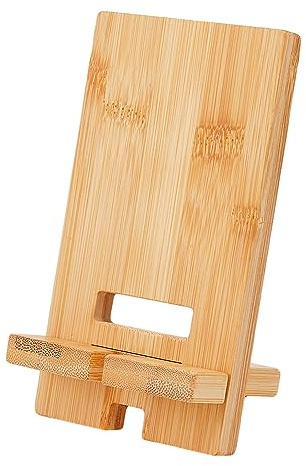 HOBBIESAY 1 Stück Bambus Handyhalter Handy Ständer Halter Universal Tragbar Tablets Tragbar Robust Halterung Peru Abnehmbarer Holz Handyhalter Für Schreibtisch Tablet