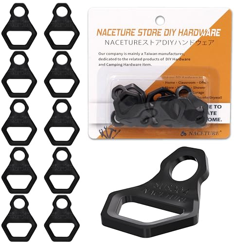 NACETURE Motorrad-Spannanker, robuster Edelstahl, 10 Stück, Dirt-Bike-Spanngurt-Ringe, Zubehör für LKW, Wohnmobil, Anhänger, LKW, Bettspannanker (Black 10 Pack)