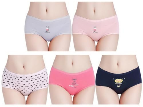 ACMEDE Culottes menstruelles en Coton Filles 8 10 14 16ans sous-vêtements périodiques Coton Slip Anti-Fuite Slip menstruel Pack de 5 sous-vêtements menstruels