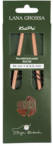Lana Grossa Rundstricknadel Buche | nachhaltig & beliebt | leicht & robust | glatte Holzoberfläche | angenehmes Stricken mit rutschigem Garn | verschiedene Größen - 40/5,0