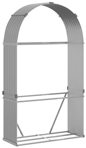 vidaXL Kaminholzunterstand Hellgrau 120x45x210 cm Verzinkter Stahl