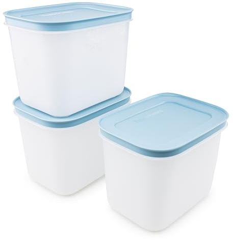 Tupperware Eis-Kristall Gefrierbehälter rauchblau 3x 1,1 L Lebensmittelaufbewahrung für Kühlschrank und Eisfach