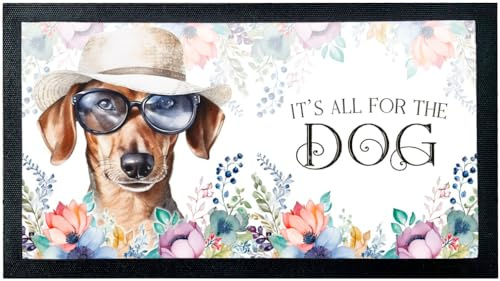 Cadouri Napfunterlage DACKEL, rutschfeste Fressnapfunterlage für Hunde, 45 x 25 cm, Futtermatte für den Hundenapf