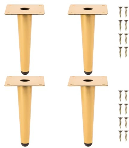 NAKUPENDA Möbelfüße 4 Stück Metallbeine für Möbel Möbelbeine Möbelfüße Tischbeine Schrankfüße DIY für Schrank Stuhl Couchtisch (15cm Höhe,Goldene)