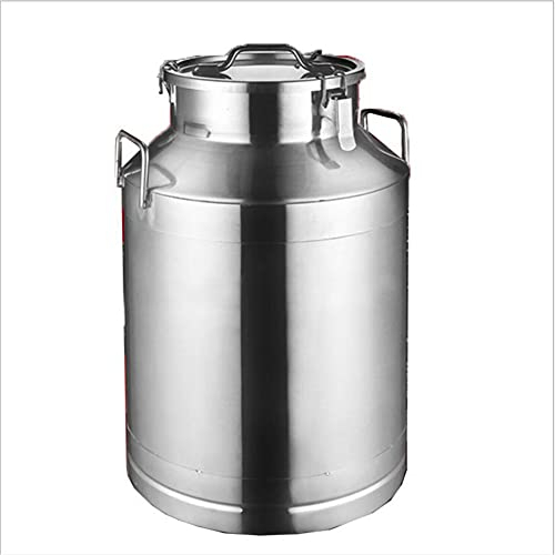 sjdoPulse Milcheimer Aus Edelstahl 304, 15 L/20 L/25 L/30 L/35 L/40 L/50 L/60 L, Weineimer, Flaschentransporttank Mit Silikonversiegeltem Deckel, 50 L