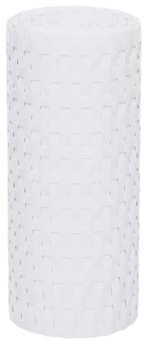 vidaXL Balkon Sichtschutz 5 STK., Balkonbespannung Rattan-Optik, Sonnenschutz Windschutz für Terrasse Garten, Balkonverkleidung Balkonabdeckung, Weiß 255x19cm Poly Rattan