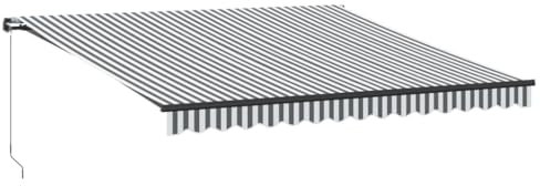 vidaXL Markise Manuell Anthrazit und Weiß 400x300 cm, Gelenkarmmarkise, UV-Schutz, Einfach zu Bedienen, Vielfältige Einsatzmöglichkeiten