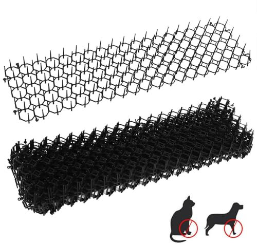 Set of 6 Cat Repellent Mats, Scat Mats | Flat Prickle Strip Dig Stopper for Dogs, Cats, Foxes & Wild Animals | Humane Digging Deterrent for Outdoor Spaces | 49x14x2.7cm