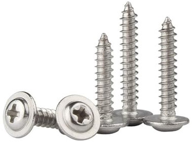 Aqxypas PWA Kreuzrundkopf mit Unterlegscheibe Selbstschneidende Schraube M1.4 M1.7 M2 M2.3 M2.6 M3 M4 304 Edelstahlschraube(M5x35mm 20pcs)