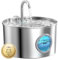 Fontaine a Eau Chat INOX: 2,2L Fontaine à Eau pour Chat - Distributeur Chien Automatique - Silencieux Distributeur Chien - Gardez l’Eau Propre - avec Un Ensemble de Filtre