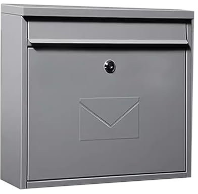 zxhrybh Wandbriefkasten, Sicherheits Briefkästen mit Außenverriegelung, Außen Postkasten aus Edelstahl mit Großem Fassungsvermögen, für die Dekoration zu Hause und Fürs Büro(Gray)