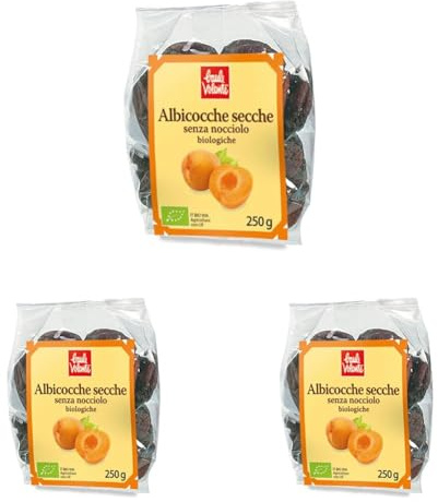 Baule Volante, Albicocche intere bio, 250g (Confezione da 3)