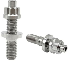 RISON-Titanium 2 Set Titan Auspuffkrümmer Stehbolzen Kit M8x1.25x65mm, GR5 Titan Ansaugung Auspuff Bolzen und Muttern Kit, Krümmerstehbolzen Abgaskrümmer Kit passend für Ford, Honda