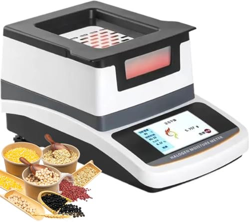 Analizzatore di umidità alogeno Misuratore di umidità per cereali, Analizzatore di umidità automatico da laboratorio ad asciugatura rapida con display LCD, Tester di umidità per cereali 110G / 0.001G