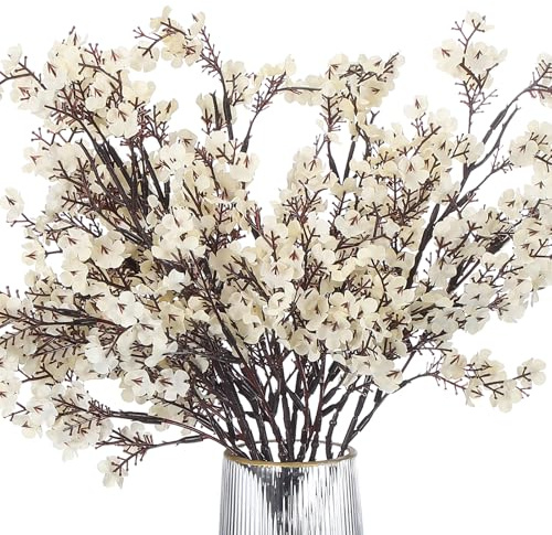 PATIKIL Artificial Flowers, 6pcs European Fake Flowers DIY Bouquet Fake Floral for Home Garden Kitchen Decor Wedding Party Decoration Champagne