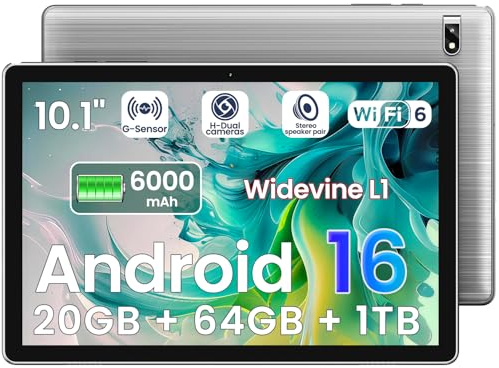 TPZ Tablet: Android 16 Tablet – 2024 Android 15 più recente 10,1 pollici 10 GB + 64 GB + 1 TB di estensione, batteria da 6000 mAh, Wi-Fi 6, 2 MP+8 MP doppia fotocamera,