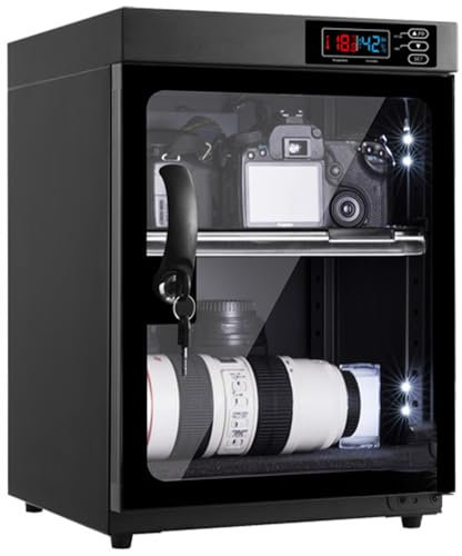 Dry Cabinet Camera Digital Control Dehumidifier 2 Layers, 30L Electronic Moisture-proof Box with LED Lights - Electronic Dry Box for Camera Lens Electronic Equipment