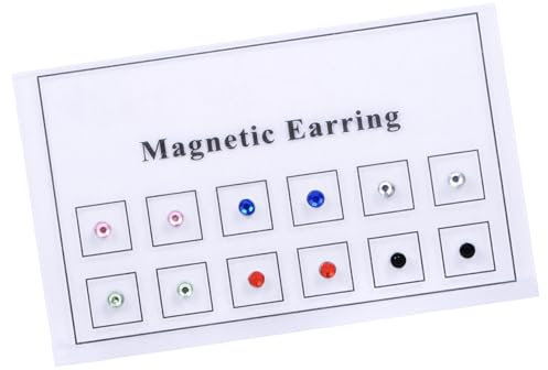 AVYRING 12stk Falsche Nasenstecker, Nicht-Piercende Magnetische Stecker für Frauen, Edelstahl Magnetische Ohrringe für Männer Falsches Nasenpiercing mit Zirkonia-Steinen