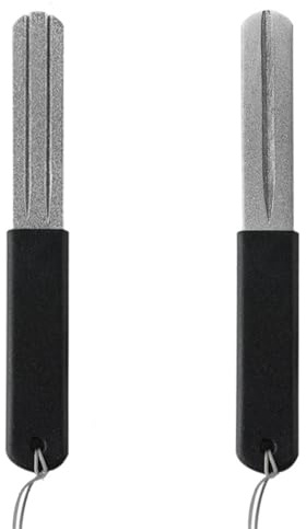 2 Stück Fischhakenschärfer, Doppelseitiger Hook Sharpener,Angelhaken-Schleifschleifstein,mit Griff und Hängende,Schärfen Werkzeug Zubehör,Tragbares Schleifwerkzeug,für Outdoor Angeln
