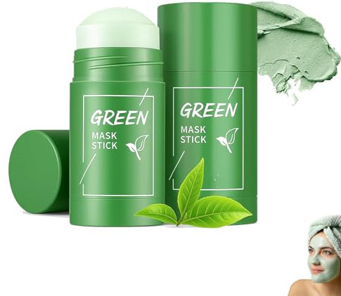 2 PCS Green Stick Mask,Green Tea Cleansing Mask, Eliminación de Puntos Negros y Limpieza Profunda Poros, Máscara de Té Verde,Mascarilla Limpiadora Facial, Regula Equilibrio Entre Agua y Aceite