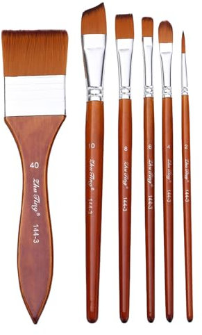 6pcs Professionelle Pinsel Pinsel Nylon Borstenpinsel Für Künstler Anfängeröl Acryl Aquarell Rock Canvas Paintin