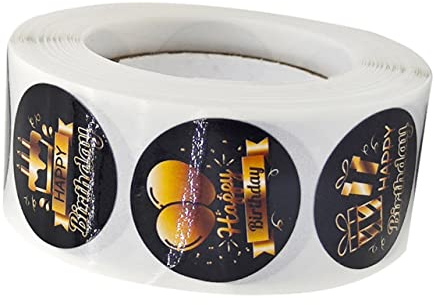 Artibetter 1 Rolle Geburtstags-Aufkleber runde Aufkleber Verpackungsaufkleber Party Etikett geburtstagsdeko kindergeburtstags Dekoration Geburtstagsgeschenk Aufkleber Geschenkaufkleber