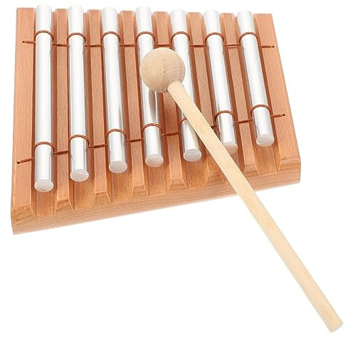 Toddmomy Klassenzimmer Glockenspiel 7 Töne Holz Metall Glockenspielinstrument Für Musikunterricht Kinder Lerninstrument Mit Rundem Schlägel Für Yoga Und Freizeit