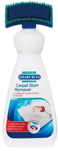 SMART BUYS Carpet Stain Remover 650ml with Oxy-Power Formula & 2-in-1 Brush - Fast-Acting on Red Wine, Coffee, Pet Stains, Grease, Wool-Safe, Fresh Scent (2)