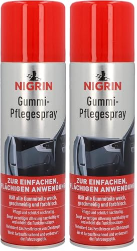 NIGRIN Gummipflege-Spray, Pflege für Gummiteile am Auto, pflegt und schützt nachhaltig, 300 ml, 1 Packung (Packung mit 2)