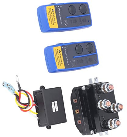 Itonash Relais de Treuil électrique, Kit de Télécommande de Treuil sans Fil, Treuil 8000-12000 LB, Alliage en Aluminium ABS, Gamme de 150 Pieds, Boîtier, Télécommande Jumelle