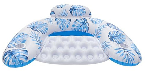 Poolschwimmer - Aufblasbare Wasserhängematte | Weiche U-förmige Poolmatte Mit Getränkehalter Für Sonnenbaden Stressabbau Wasserspaß Urlaub Garten Und See