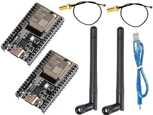 SP-Cow ESP32-DevKitC core Board Type C ESP32 Development Board ESP32-WROOM-32U for Arduino with antenna and cabel (2pcs）