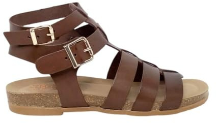 Porronet Sandalias bio planas Romana Silvia 315 en moka - Mujer