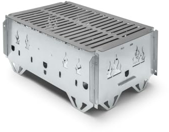 Hubo Zerlegbarer Tragbarer Grill – Kompakter Outdoor Campinggrill mit Spießhalterungen & Tragetasche – Feuerstelle für Garten, Picknick, Balkon & Reisen – 6,3 kg