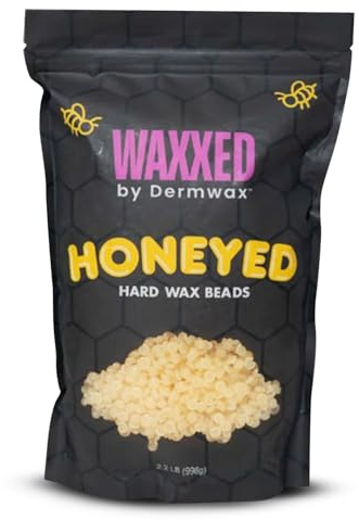 WAXXED Honeyed Hard Wax Beads 2.2LB – Fast Melt Low Temp Wax for Hair Removal – Golden Gel Wax Beads with Smooth Application & Clean Removal – Gentle for Sensitive Skin – Professional Salon & Home Use
