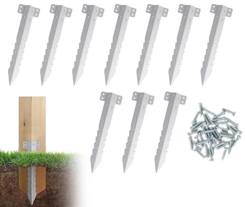 Doiyislem Équerres d'angle pour Jardinières surélevées | Chevilles de Fixation Bois 10 Pièces,Support en Métal Robuste Piquets pour Clôture Jardin Bordures Pelouse et Muret